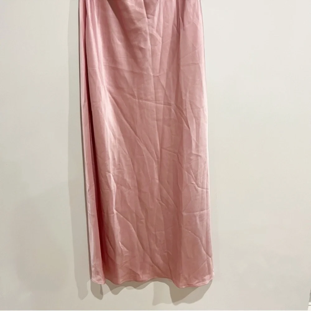 NWT Reformation Valora Satin Halter Maxi Dress in Color Babygirl Pink Size 6 - Picture 7 of 15